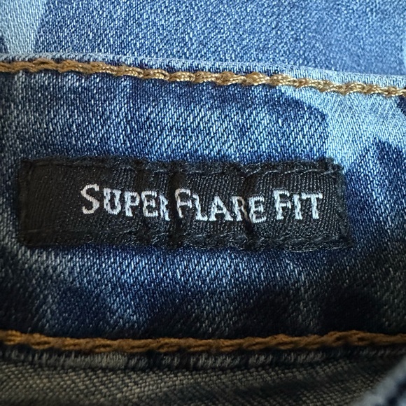 Judy Blue Spangled Super Flare Bell Bottom Jeans Sz 28 High Rise Star Print - Picture 8 of 11